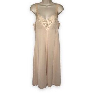 Vintage Vassarette Underneath It All 1970s Full Slip Lace Nude Womens 36 Long